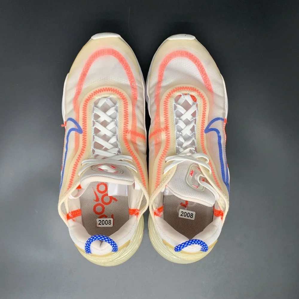 Nike Air Max 2090 White Racer Blue Crimson Running Shoes CT1290-100 Women’s Sz 9